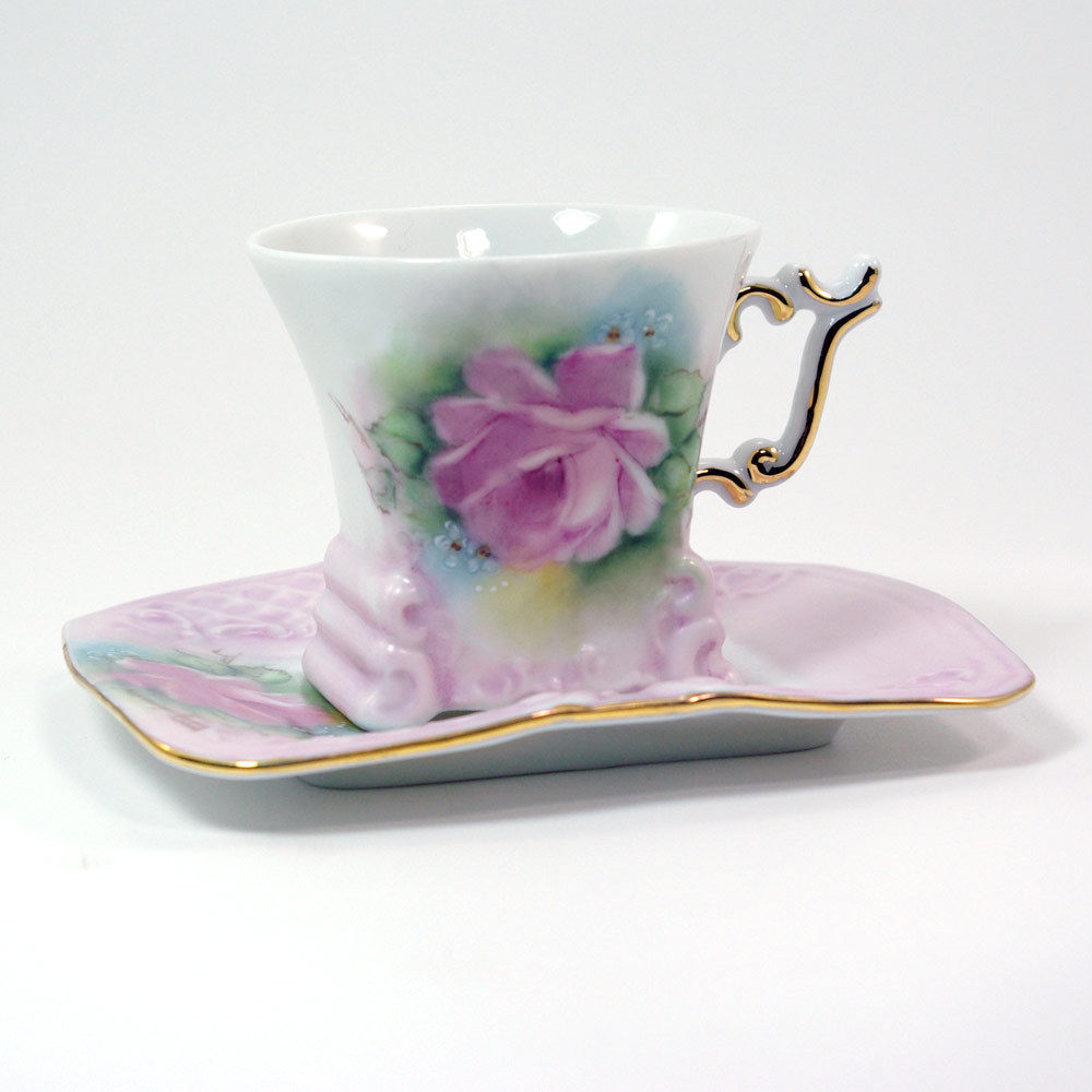 Rectangular Fancy Cup & Saucer – Rosemary's Porcelain